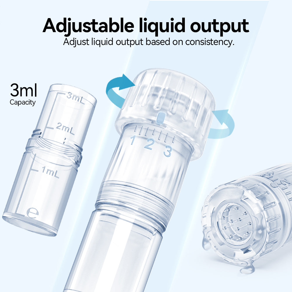 Hydra Pen H5 levehető 3 ml-es tűmodultartálya és kézi adagológyűrűje