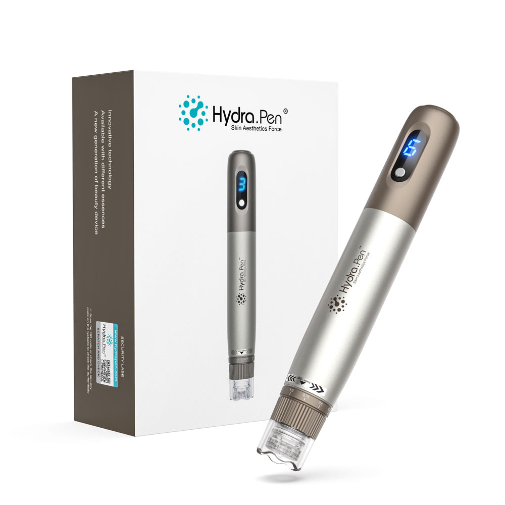 Ezüst és bronz Hydra Pen H3 kézi készülék az eredeti termékdoboz mellett